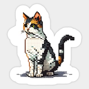 Cat Pixel - Cat Thinking About Life Sticker
